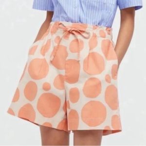 Peach Marimekko x uniqlo polka dot linen blend shorts XS